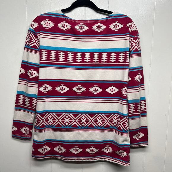 Truly Madly Deeply Aztec Print Bohemian Long Sleeve Women's Sweater/Top Size XS - Picture 1 of 8